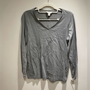 Charter Club Soft Gray V-Neck Pajama Top